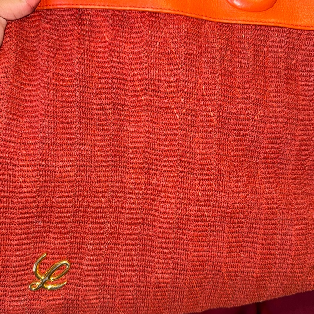 Loewe Orange Raffia Bag with Textured Design - Picture 7 of 10